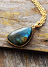 Boho Necklace, Labradorite and Gold Chain Emma